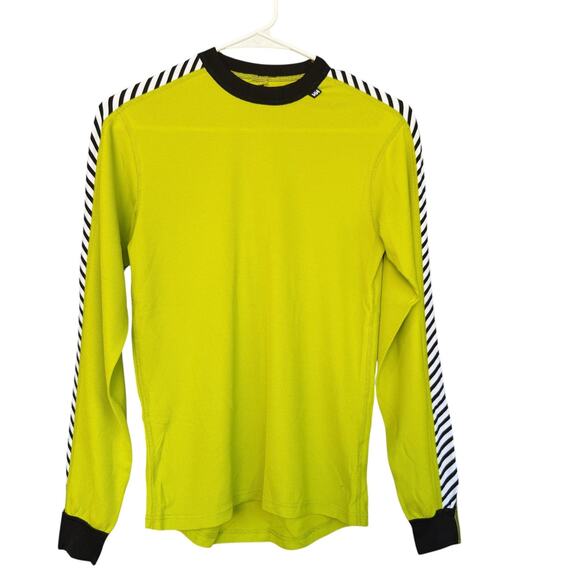 Helly Hansen Base Layer Shirt Youth Small Yellow Lifa Long Sleeve Crewneck - Picture 1 of 8
